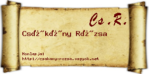 Csákány Rózsa névjegykártya