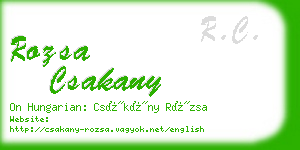 rozsa csakany business card